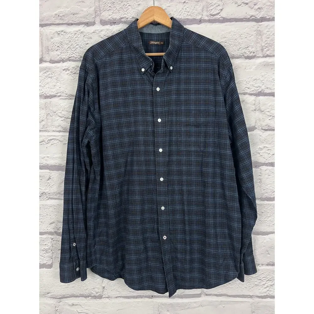 J. McLaughlin Men's XL Preppy Dad Old Money‎ Plaid Lumberjack Button Down Shirt